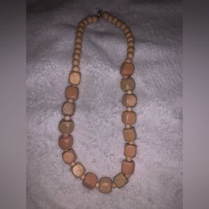 Natural Wooden Beaded Necklace